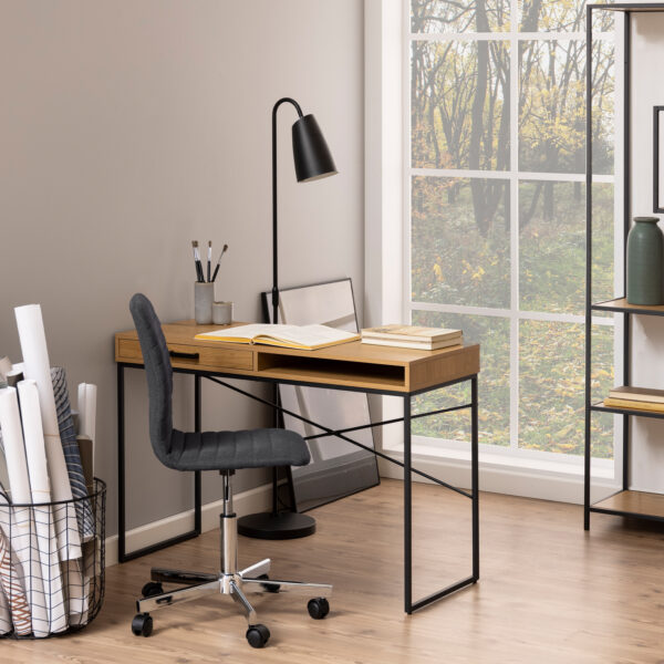 Seaford Office Desk with 1 Drawer in Oak - Image 5