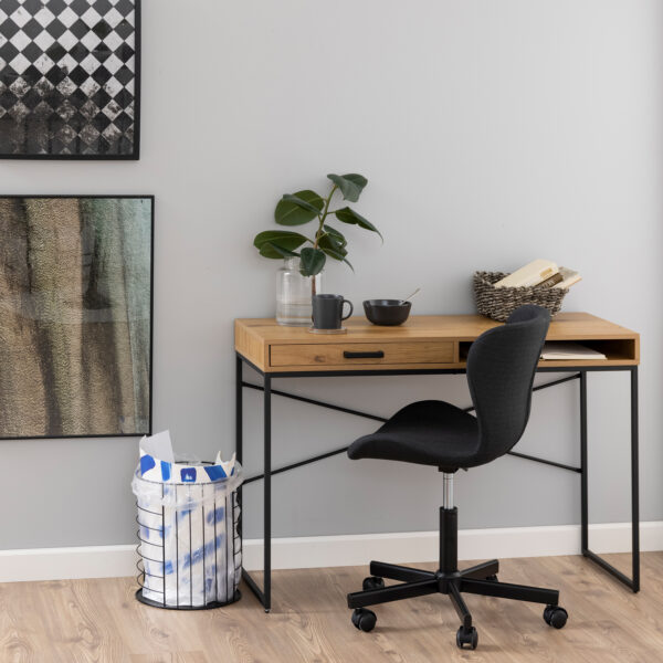 Seaford Office Desk with 1 Drawer in Oak - Image 6