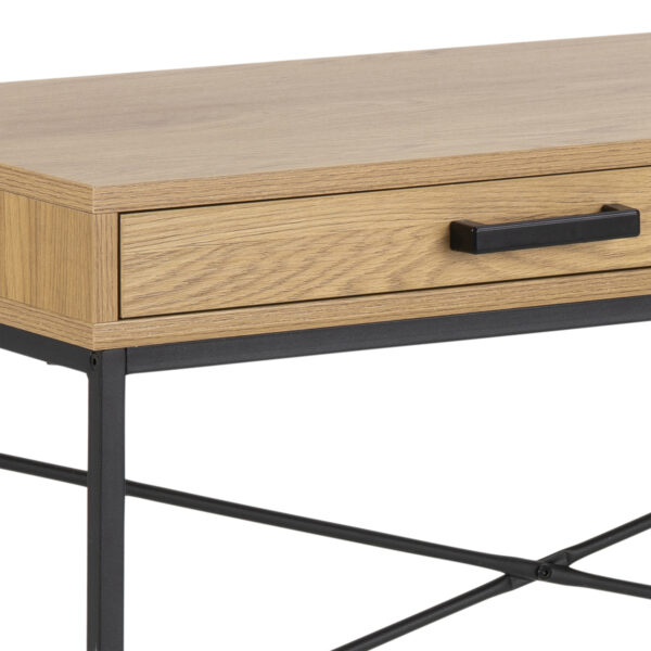 Seaford Office Desk with 1 Drawer in Oak - Image 7