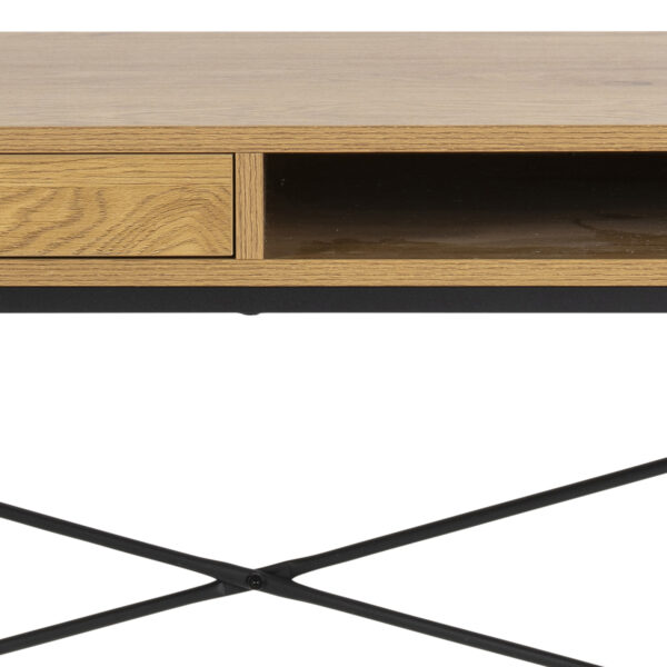 Seaford Office Desk with 1 Drawer in Oak - Image 8