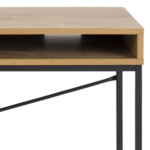 Seaford Office Desk with 1 Drawer in Oak - Image 9