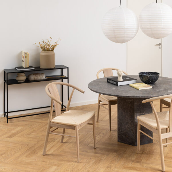 Newcastle Console Table with Open Shelf in Matt Black - Image 4