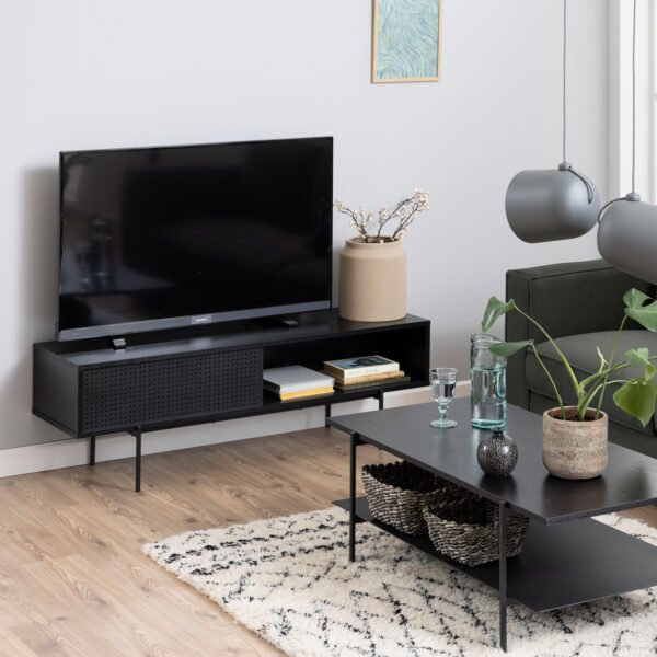 Angus TV Unit with 1 Sliding Door in Black - Image 2