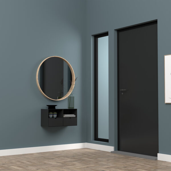 Joliet 1 Drawer Wallmounted Bedside Table in Matt Black - Image 9