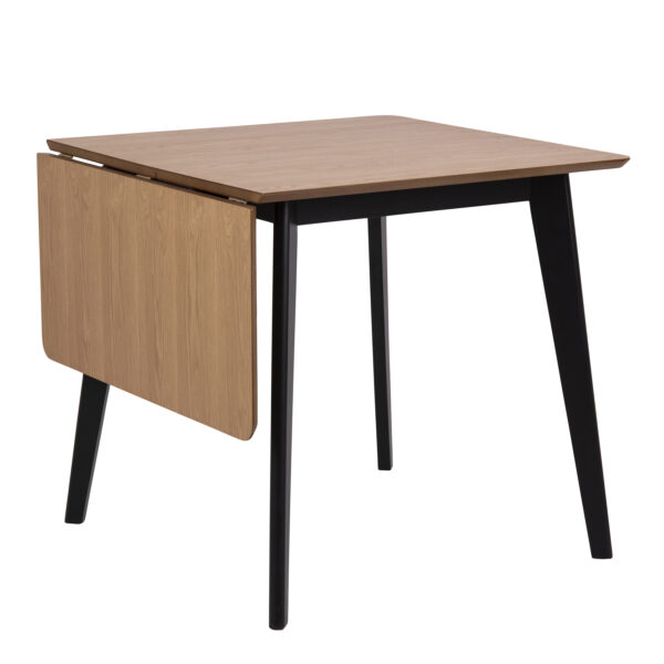 Roxby Extending Dining Table 80-120cm in Oak & Black Included 2 Roxby Dining Chairs in Black and Oak - Image 2