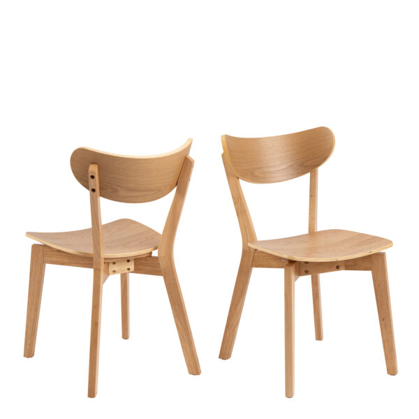 Roxby Round Dining Table in Oak 140x76cm Included 4 Roxby Dining Chairs in Oak - Image 5