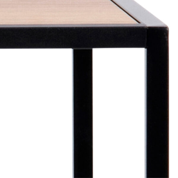 Seaford Black Metal Bar Table with Oak Top - Image 6