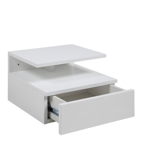 Ashlan Bedside Table with 1 Drawer in White - Image 3