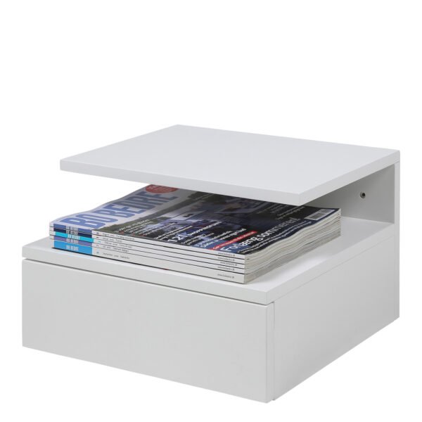 Ashlan Bedside Table with 1 Drawer in White - Image 4