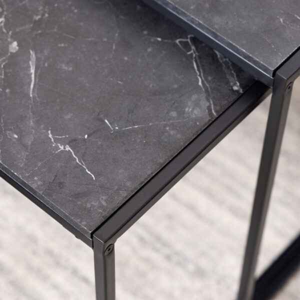 Infinity Square/Coffee Table Setin Matt Black Set of 3 - Image 8