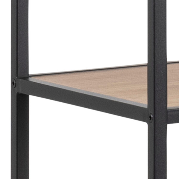 Seaford  Bookcase with 5 Shelves in Black and Oak - Image 5