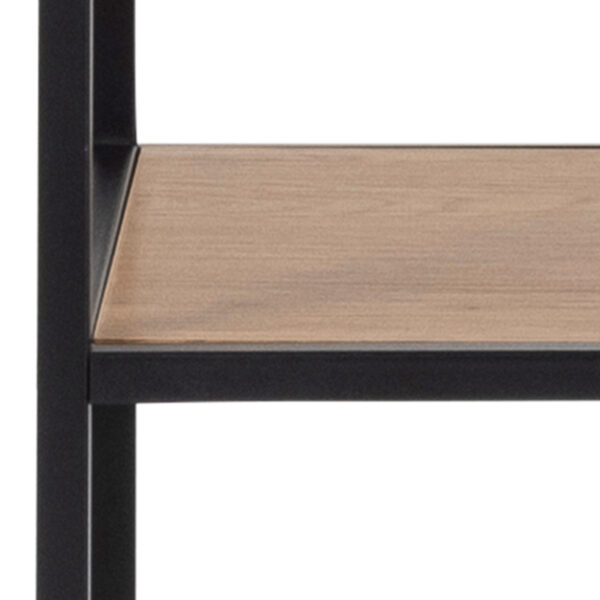 Seaford  Bookcase with 5 Shelves in Black and Oak - Image 8