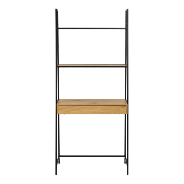 Seaford Bookcase with 1 Drawer in Black and Oak - Image 2