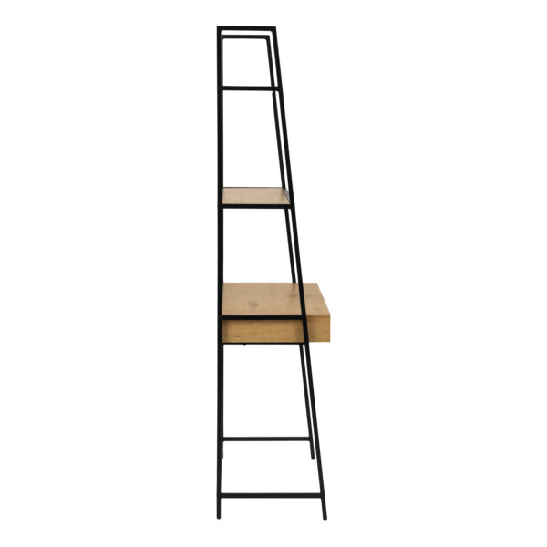 Seaford Bookcase with 1 Drawer in Black and Oak - Image 3