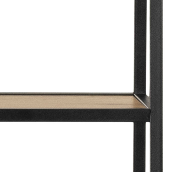 Seaford Bookcase with 1 Drawer in Black and Oak - Image 7