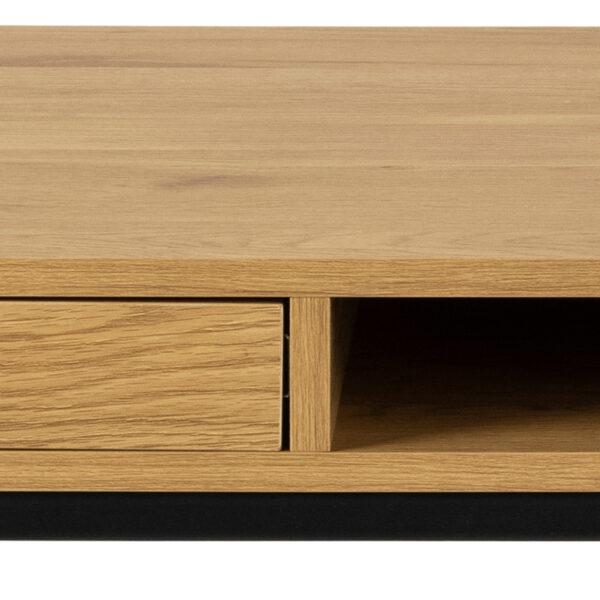 Seaford Office Desk with 1 Drawer in Black and Oak - Image 8