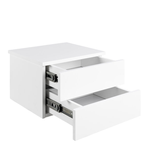 Avignon Bedside Table with 2 Drawers in White - Image 4