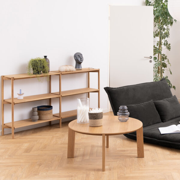 Maxime Round Coffee Table in Matt Oak - Image 6