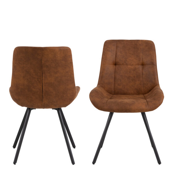 Waylor Dining Chair in Brown Fabric Set of 2 - Image 2