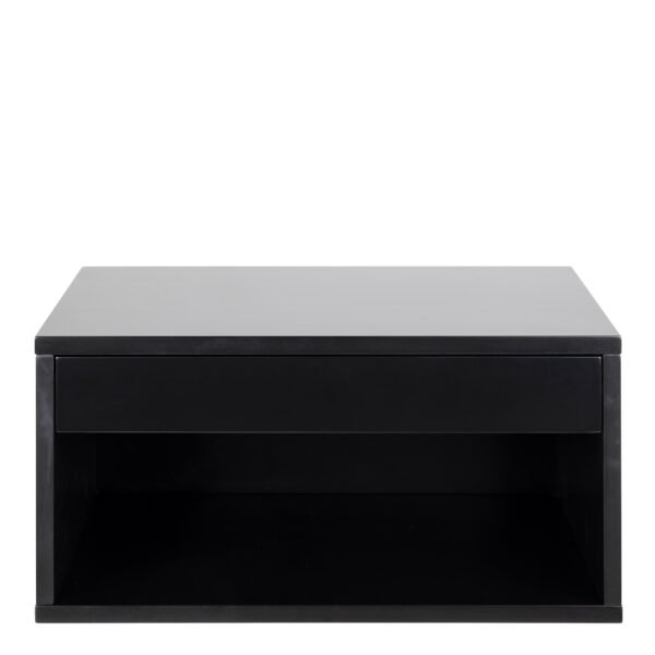 Cholet Square Bedside Table with 1 Drawer in Black - Image 3