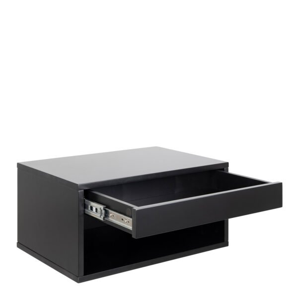 Cholet Square Bedside Table with 1 Drawer in Black - Image 4