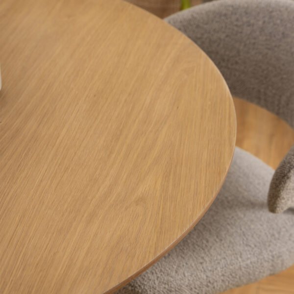 Malika Round Dining Table in Oak - Image 6