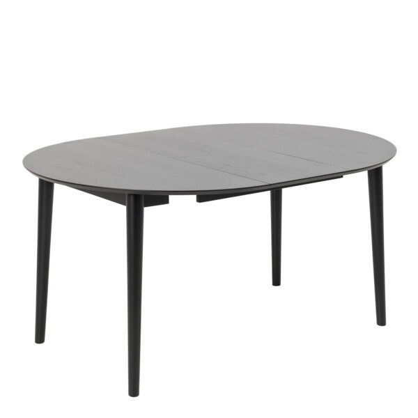 Montreux Round Extending Dining Table in Black 115-154 cm Included 4 Cassandra Dining Chair with Armrest in Black - Image 3