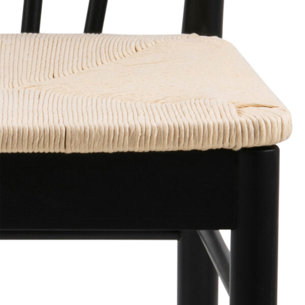 Montreux Round Extending Dining Table in Black 115-154 cm Included 6 Cassandra Dining Chair with Armrest in Black - Image 11