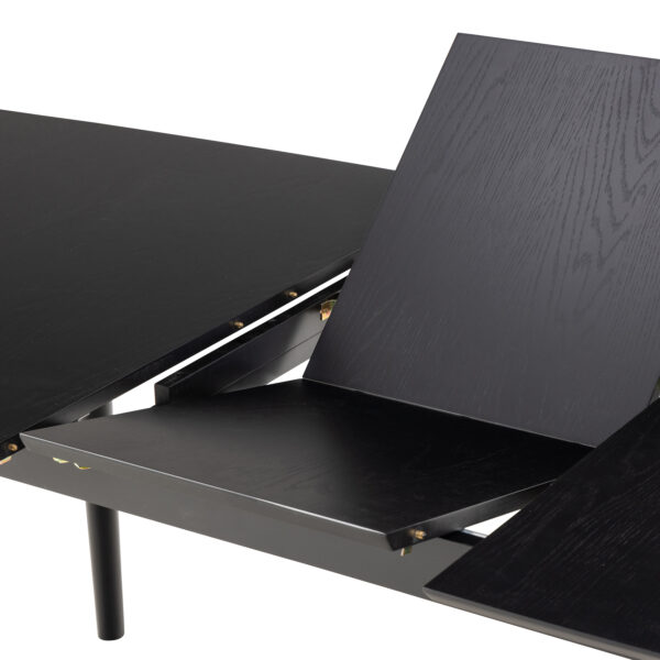 Montreux Rectangular Extending Dining Table in Black 180-219 cm - Image 4