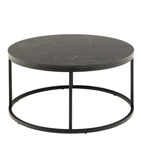 Spiro Coffee Table with Black Marble Melamine Top & Black Legs - Image 3