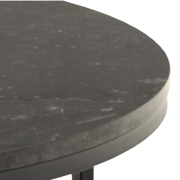 Spiro Coffee Table with Black Marble Melamine Top & Black Legs - Image 5