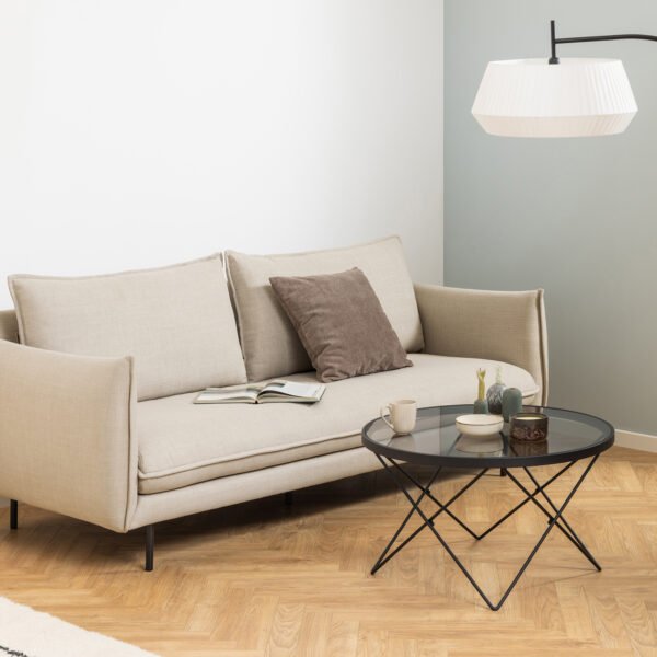 Cuxton Black Coffee Table with Smoked Glass Top - Image 5