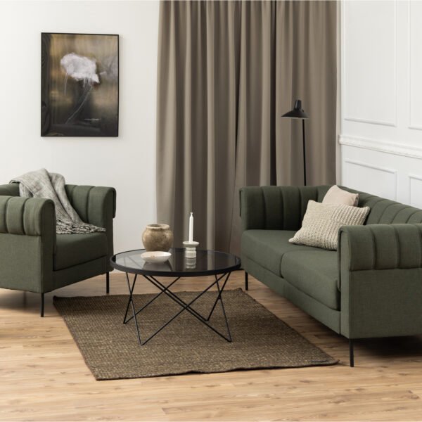 Cuxton Black Coffee Table with Smoked Glass Top - Image 6