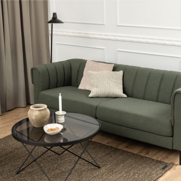 Cuxton Black Coffee Table with Smoked Glass Top - Image 7