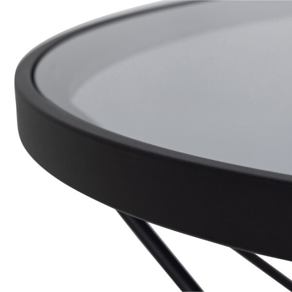 Cuxton Black Coffee Table with Smoked Glass Top - Image 8