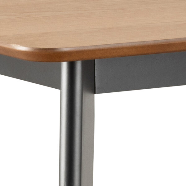 Roxby Bar Table in Black & Oak Included 4 Roxby Bar Stool in Black - Image 4