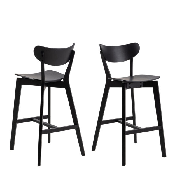 Roxby Bar Table in Black & Oak Included 4 Roxby Bar Stool in Black - Image 5
