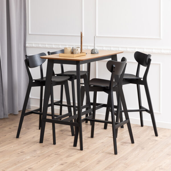 Roxby Bar Stool in Black Set of 2 - Image 4