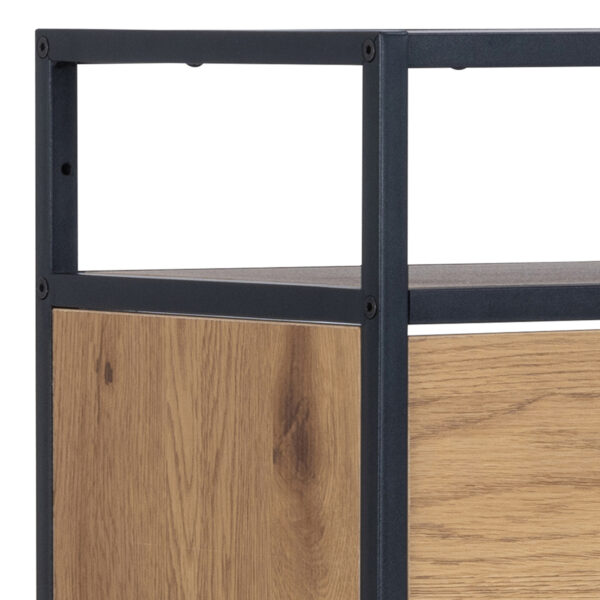 Seaford Shoe Cabinet in Black and Oak - Image 7