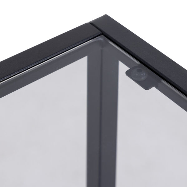 Randolf Bedside Table in Black with Smoked Glass - Image 7