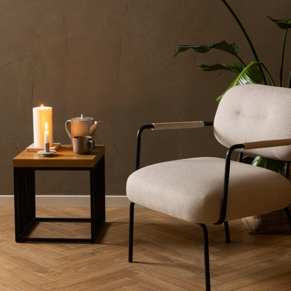 Strington Side Table in Black and Oak - Image 5