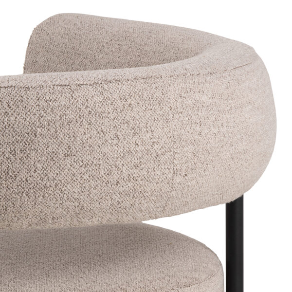 Oakfield Lounge Chair in Beige Fabic with Black Legs - Image 7