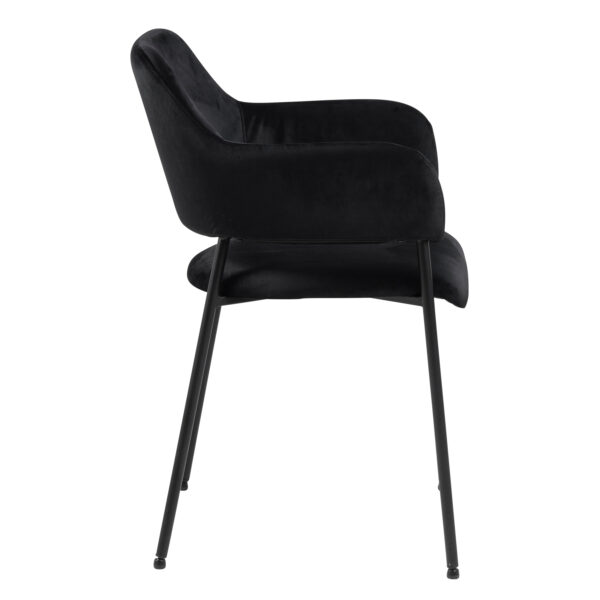 Lima Dining Chair with Armrest in Black Set of 2 - Image 3