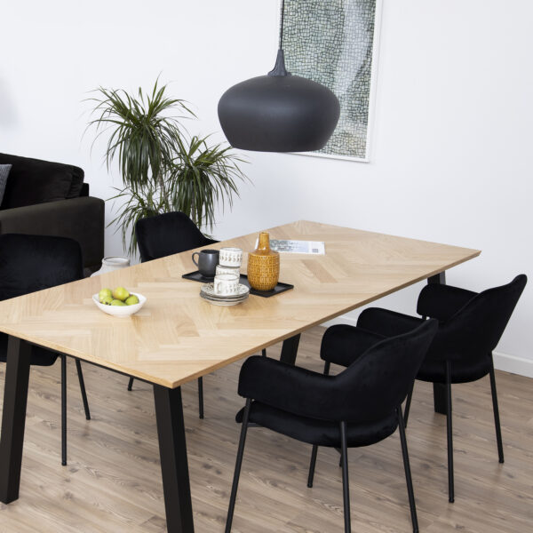 Lima Dining Chair with Armrest in Black Set of 2 - Image 5