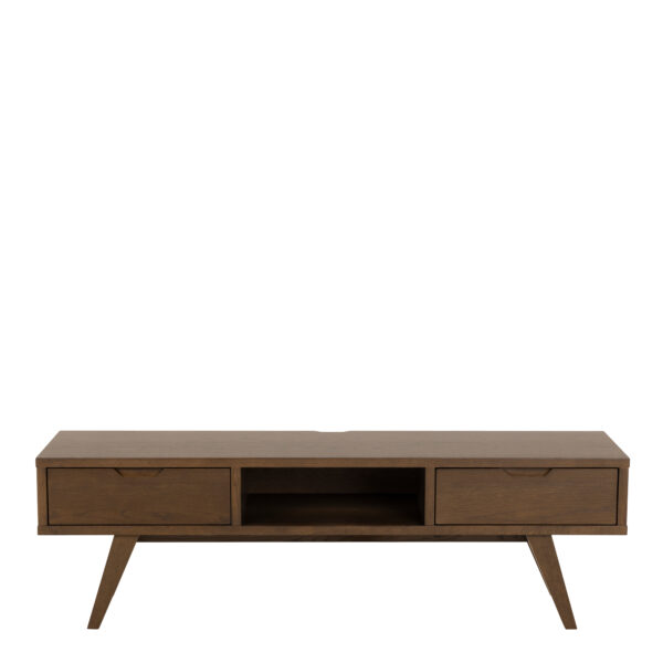 A-Line TV Unit with 2 Drawers in Smoked Oak - Image 2