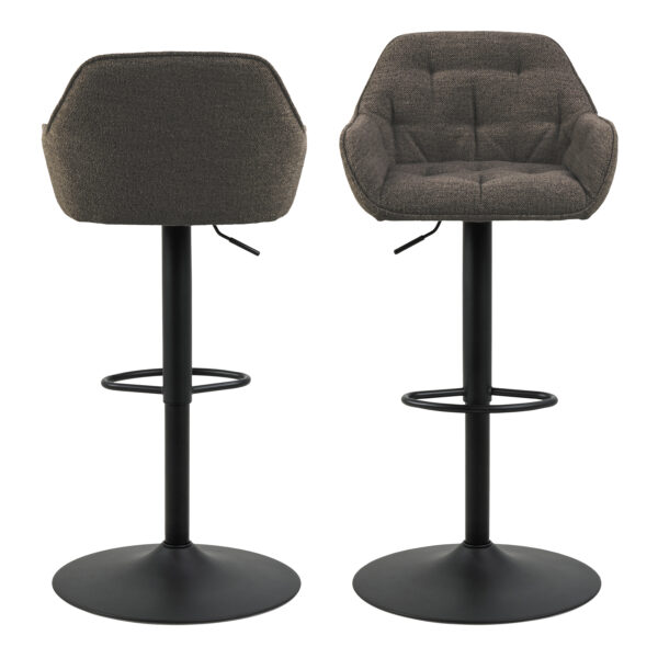 Brooke Swivel Bar Stool with Height Adjustable Function in Taupe Set of 2 - Image 3