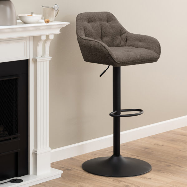 Brooke Swivel Bar Stool with Height Adjustable Function in Taupe Set of 2 - Image 2
