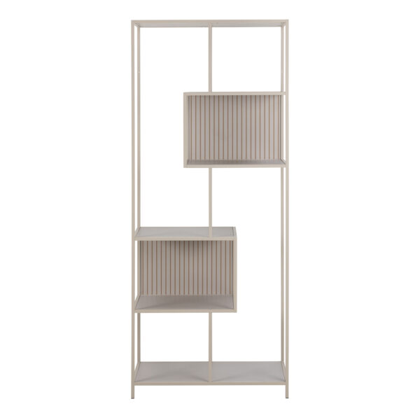 Seaford Tall Grey Metal Bookcase with 5 Shelves - Image 3