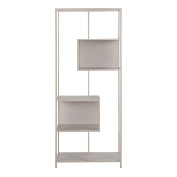 Seaford Tall Grey Metal Bookcase with 5 Shelves - Image 4