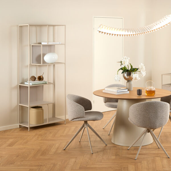 Seaford Tall Grey Metal Bookcase with 5 Shelves - Image 6